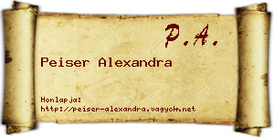 Peiser Alexandra névjegykártya